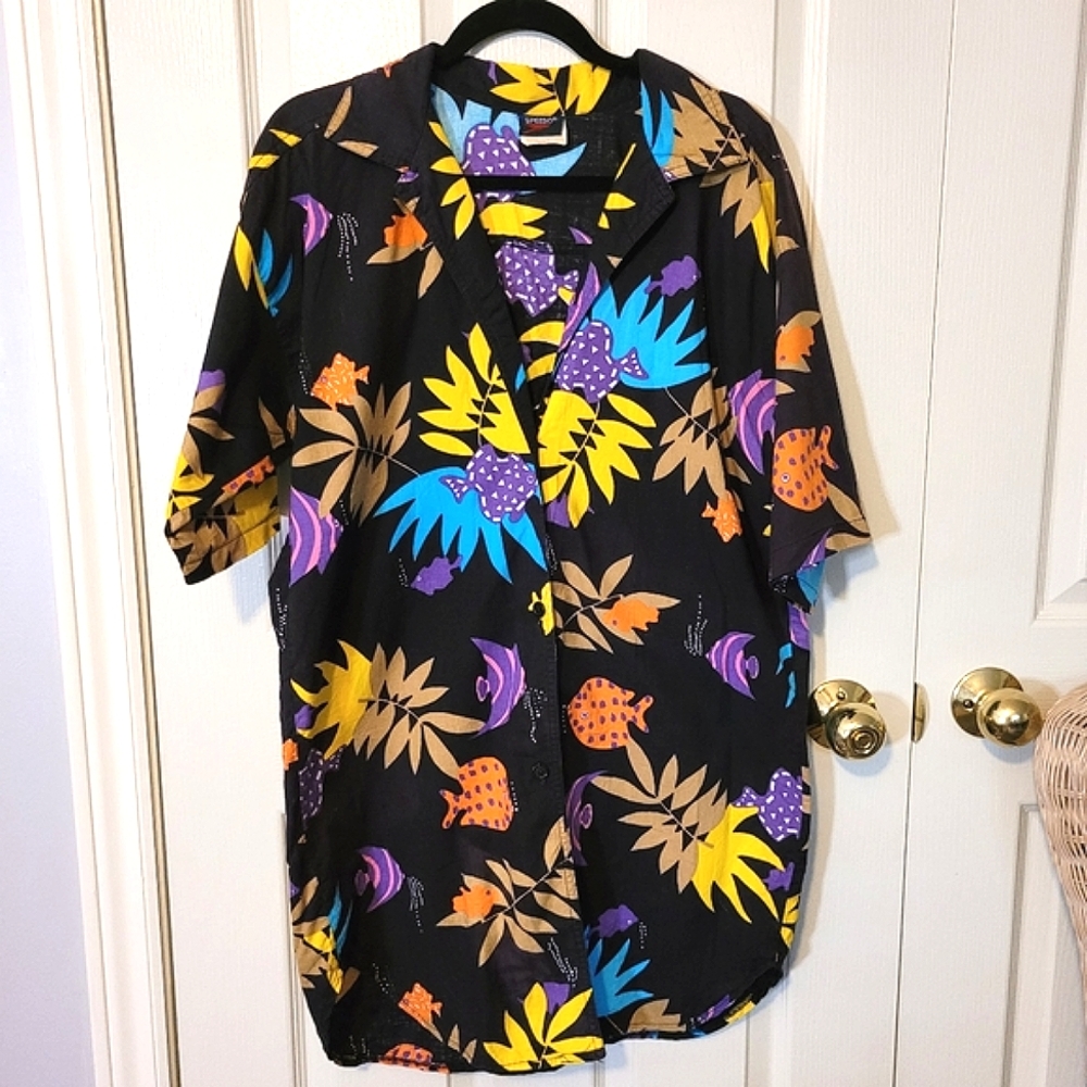 Vintage Speedo T Shirt Dress with Underwater Pattern